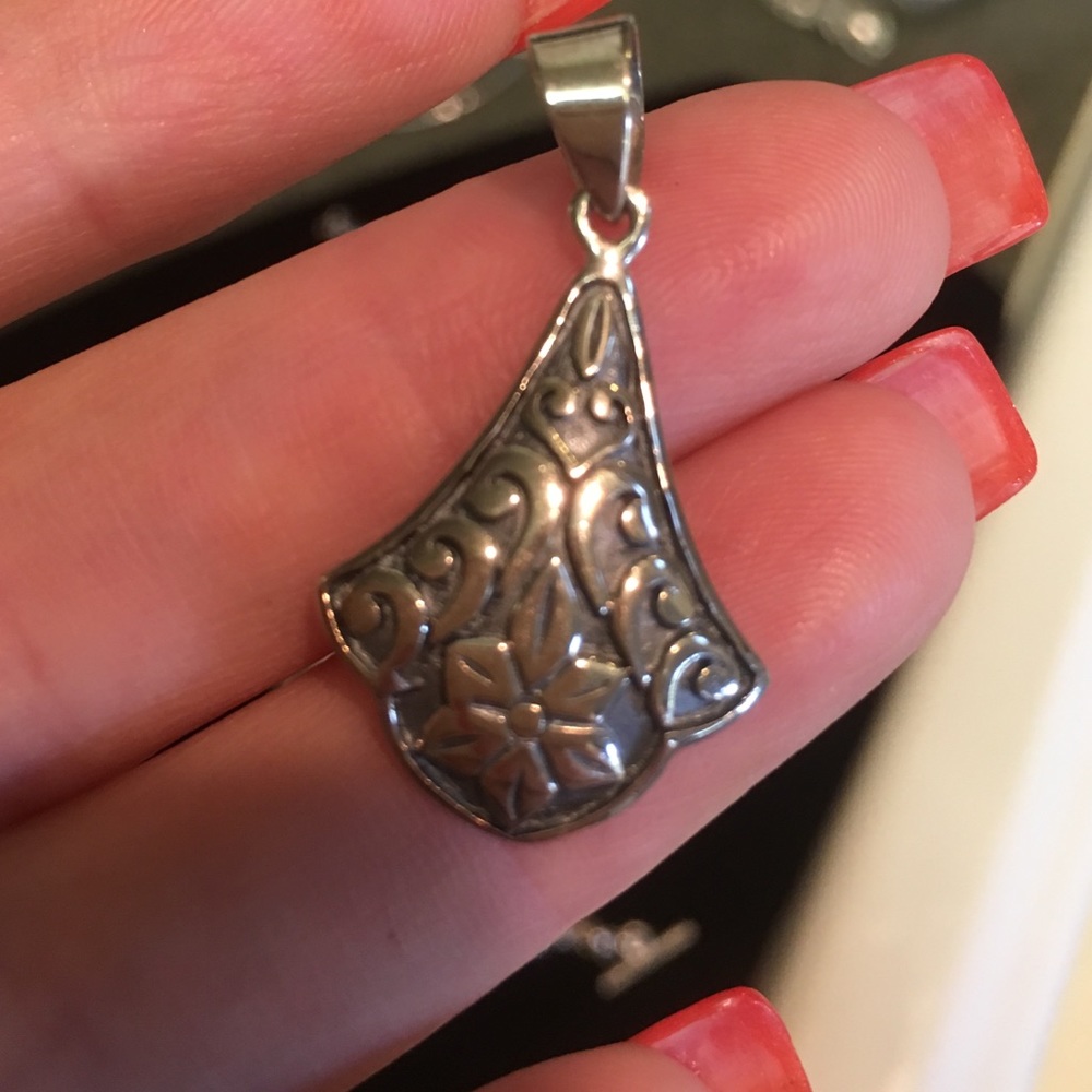 Vintage Solid Sterling Silver Pendant 925 - image 3